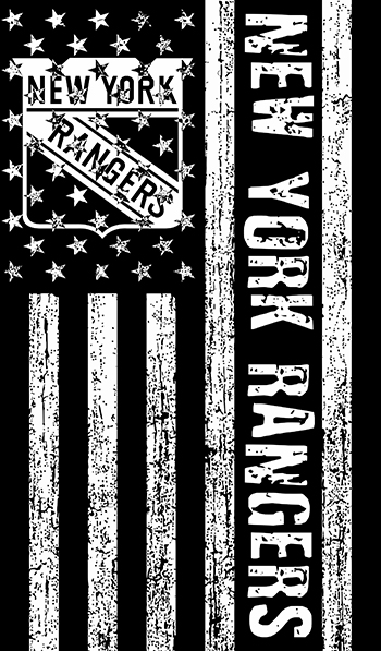 New York Rangers Black And White American Flag logo iron on paper